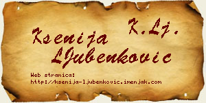 Ksenija LJubenković vizit kartica